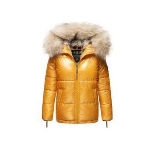 NAVAHOO Damen Winterjacke Warm Gefütterte Steppjacke mit Kunstfellkapuze Tikunaa