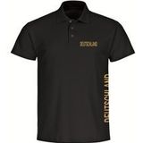 multifanshop Poloshirt - Deutschland - Brust & Seite Gold - Druck gold metallic - Polo