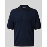 Regular Fit Poloshirt aus Baumwoll-Mix mit Crinkle-Effekt