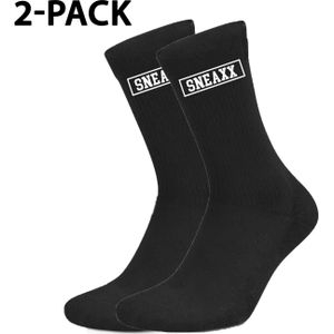 2-Pack Tennis Crew Sokken - Unisex - Zwart - EUBlack / 38-42