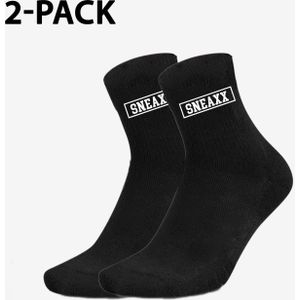 2-Pack Half Cut Crew Sokken - Unisex - Zwart - EUBlack / 38-42