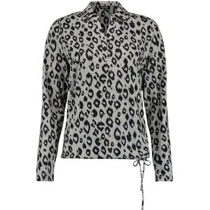 Bloomings - Blouse - Grijs - Leopard - XXL