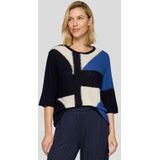 Rabe - Trui 55-114605 - Geometrisch Patroon - Crème - Donkerblauw - Levendig Blauw