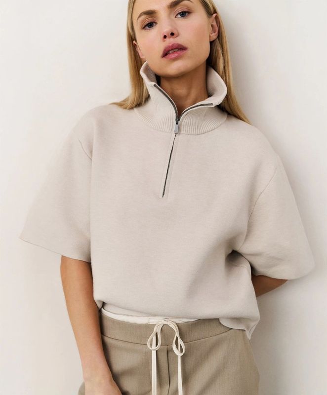 YAYA - 01-000490-509 - Pullover - Licht Beige - Korte Mouw