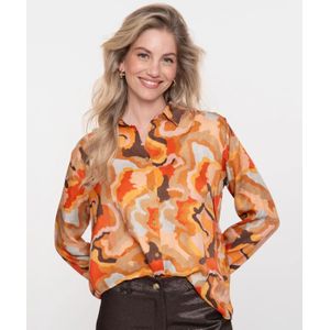 Geisha - Blouse Allover Print - Oranje