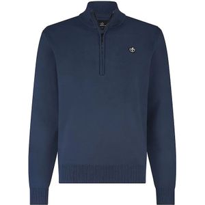 Bluefields - Half Zip Trui - Blauw Grijs - Effen