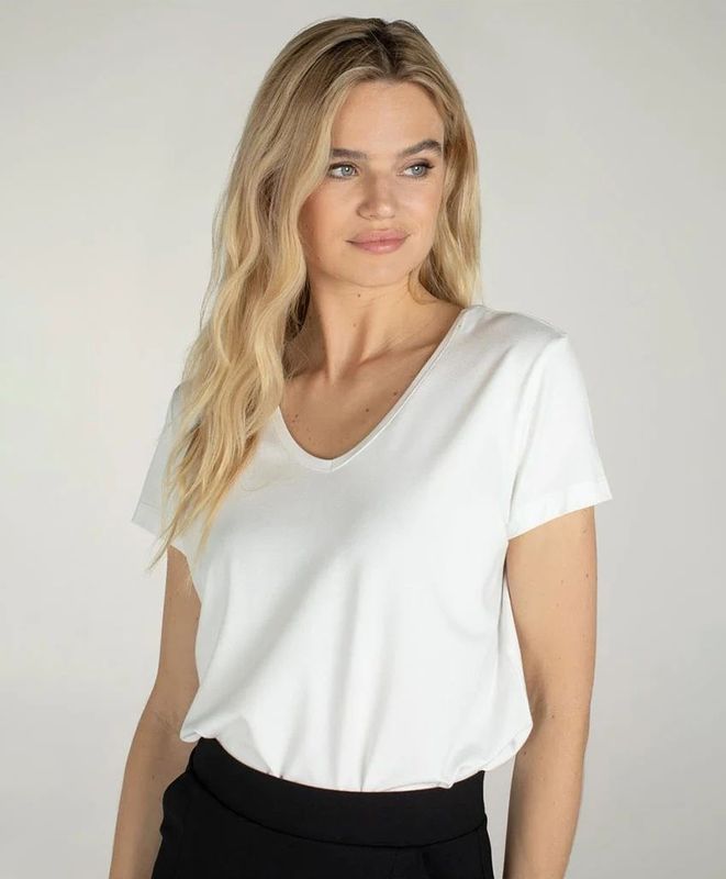 Jansen Amsterdam - SOOF - T-shirt - Wit - Korte Mouwen - Wijde Fit