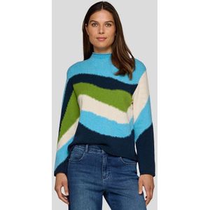 Rabe - Gebreide Trui - Opaal - Colorblocking-Look - Gestreept