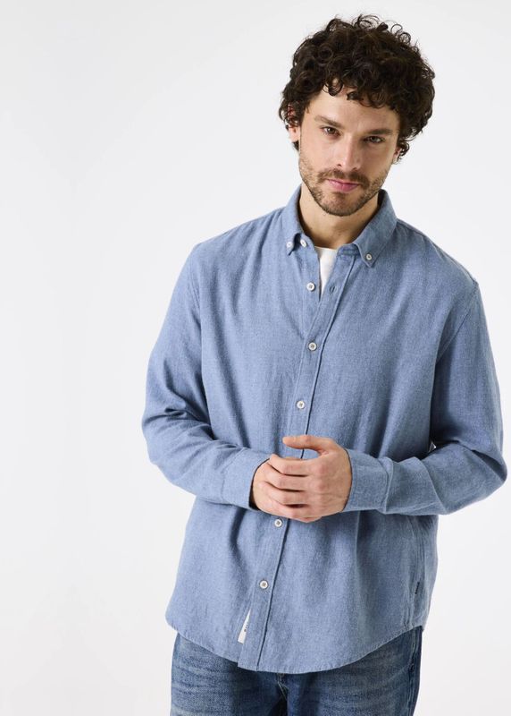 GARCIA - Overhemd - Blauw - Regular Fit - 100% Katoen