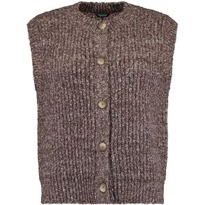 Bloomings - Gilet Knitted - Bruin - XXL