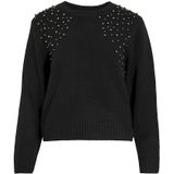 Vila - Vilanie O-neck Deco Knit Top - Zwart - Dames
