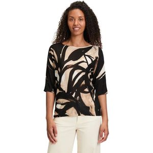 Betty & Co - Fijngebreide Trui - Zwart - Dames - Met Print