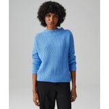 Blauwe gebreide trui