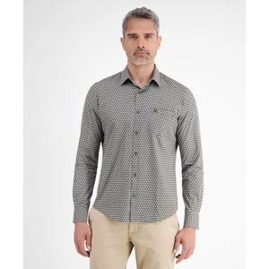 Lerros - Overhemd - Nordic Olive - Lange Mouwen - Grafisch Patroon