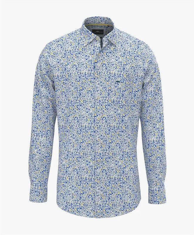 Fynch Hatton - Overhemd Casual LM - Kobalt Blauw