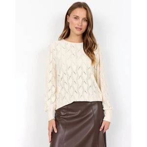 Soyaconcept - ATHARI - T-shirt - Crème - Normale Pasvorm - Halve Mouw