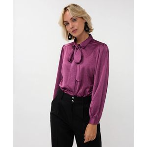 Esqualo - Bow Rhinestones - Blouse - Paars