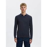 SELECTED HOMME - Model 'TRAY' - Poloshirt - Regular Fit - Effen - Zuivere Wol