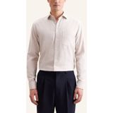 Seidensticker - Flanellen Overhemd - Zwart - Regular 1/1 Kentkraag Visgraat