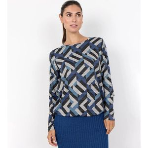 Soyaconcept - Top - Blauw - Lange Mouwen - Grafische Print