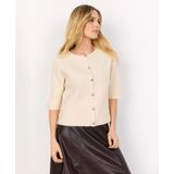 Gebreid jack met ronde hals en 1/2-mouwen, model 'AVALON'