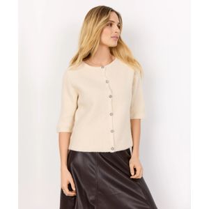 Gebreid jack met ronde hals en 1/2-mouwen, model 'AVALON'