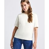Street One - Dames Shirt - Wit - Met Geribd Detail