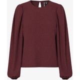 PIECES - PCJAMAL - Blouse - Wijnrood - Lange Mouw