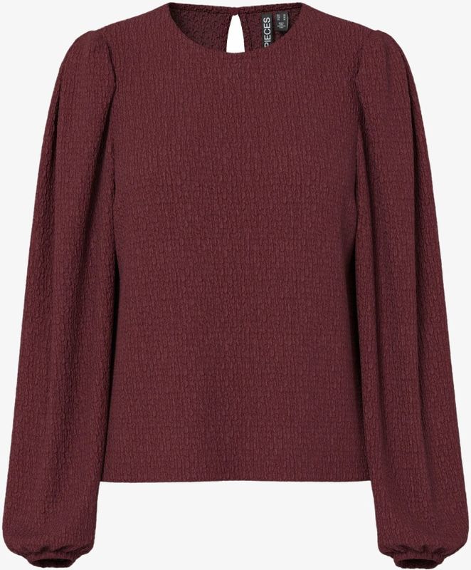 PIECES - PCJAMAL - Blouse - Wijnrood - Lange Mouw