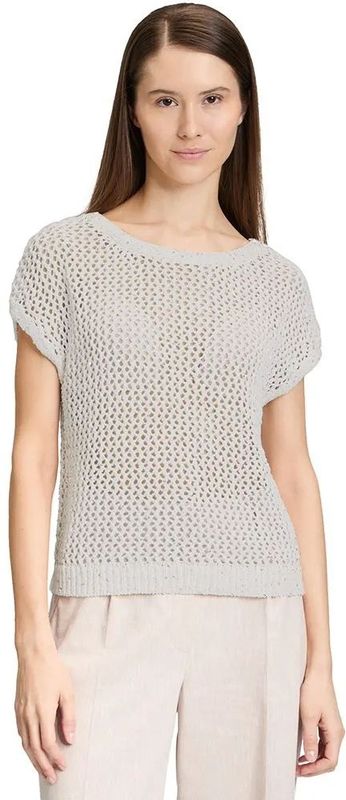 Betty & Co - Gebreide Trui - Wit - Mouwloos - Pailletten