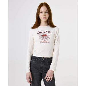 GARCIA - Print T-shirt - Wit - Lange Mouw