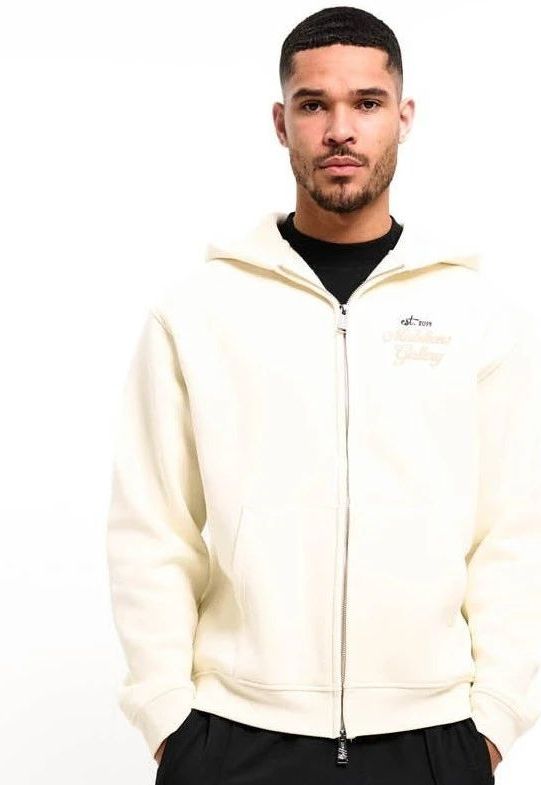 Malelions Gallery Zip Hoodie - Off-White XS