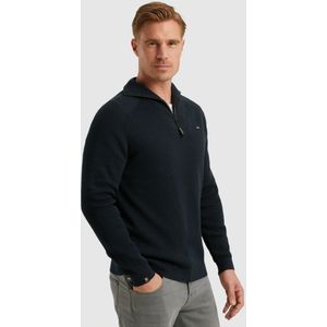 Vanguard - Trui Half Zip Structuur Rib - Blauw - Gebreide Trui