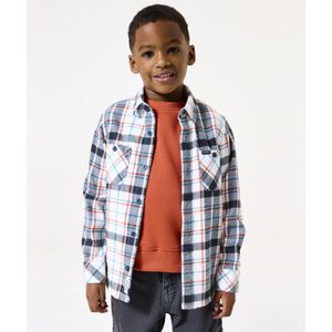 GARCIA - Overhemd - Wit - Geruit Flanellen - Lange Mouwen - Regular Fit