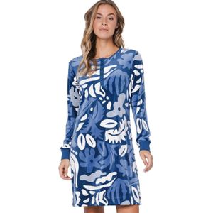 Pastunette - Blue Bloom - Nachthemd - Velours - Blauw