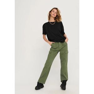 ONLY High Waist Straight Fit Broek ONLMALFY Kaki