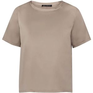 Betty Barclay - Satijnen Blouse - Grijs - Dames - Korte Mouwen - Ronde Halslijn