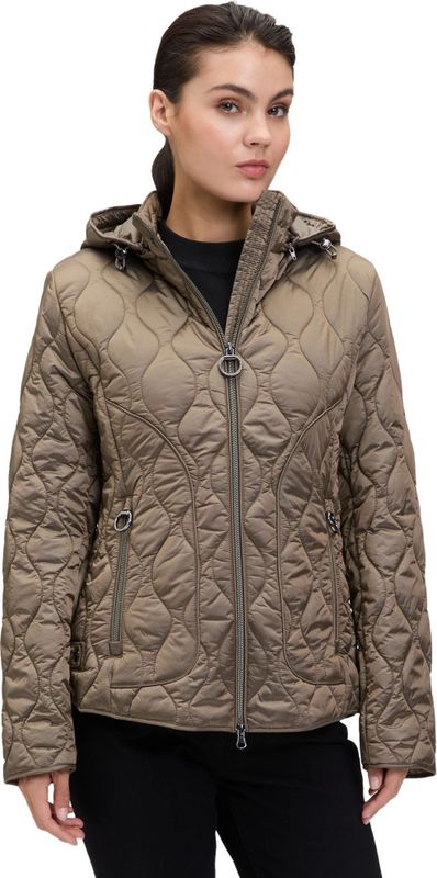 Betty Barclay - Outdoorjas - Grijs - Dames - Leer - Met Afneembare Capuchon