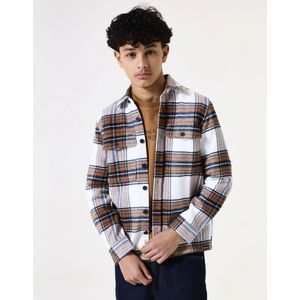 GARCIA - Overshirt - Wit - Regular Fit - Katoen - Ruitpatroon