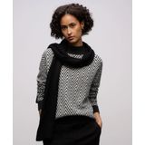 Street One Dames Jacquard coltrui in Zwart, in size: 36