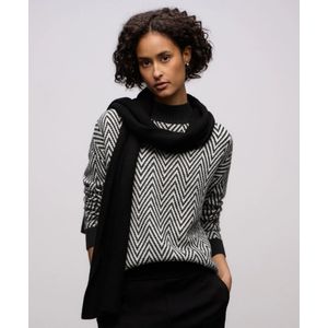 Street One Dames Jacquard coltrui in Zwart, in size: 36