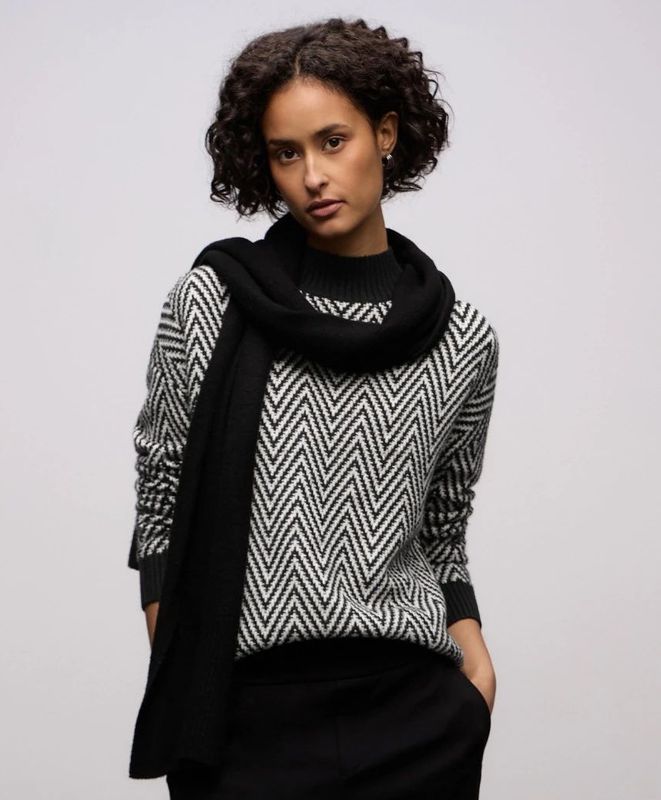 Street One Dames Jacquard coltrui in Zwart, in size: 36