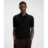 HUGO - Gebreide Polo - Groen - 72% Viscose, 28% Polyester