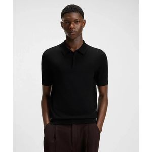 HUGO - Gebreide Polo - Groen - 72% Viscose, 28% Polyester