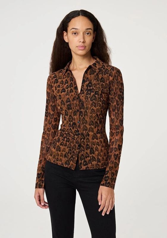 Fabienne Chapot - Blouse 'Kevis' - Roestbruin/Zwart - Klassieke Blouse