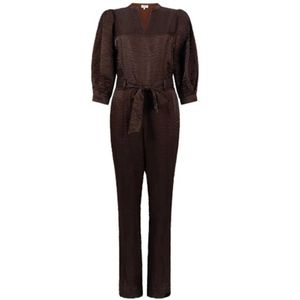 Aaiko - Jumpsuit - Bruin - V-hals