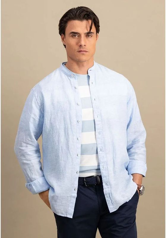Fynch Hatton Premium Linen Overhemd Met Lange Mouwen