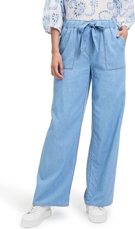 Betty & Co - Casual Broek - Blauw - Dames - 2XL - Met Elastische Tailleband