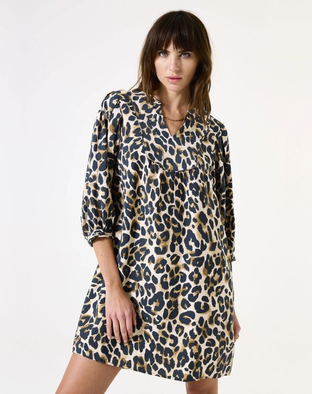 Garcia - H50081 - Jurk - Dierenprint - 3/4 Mouwen