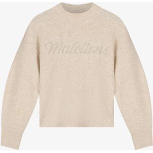 Malelions - Women Embroidered Knit Sweater - Beige - Sweater